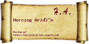Herczog Arián névjegykártya